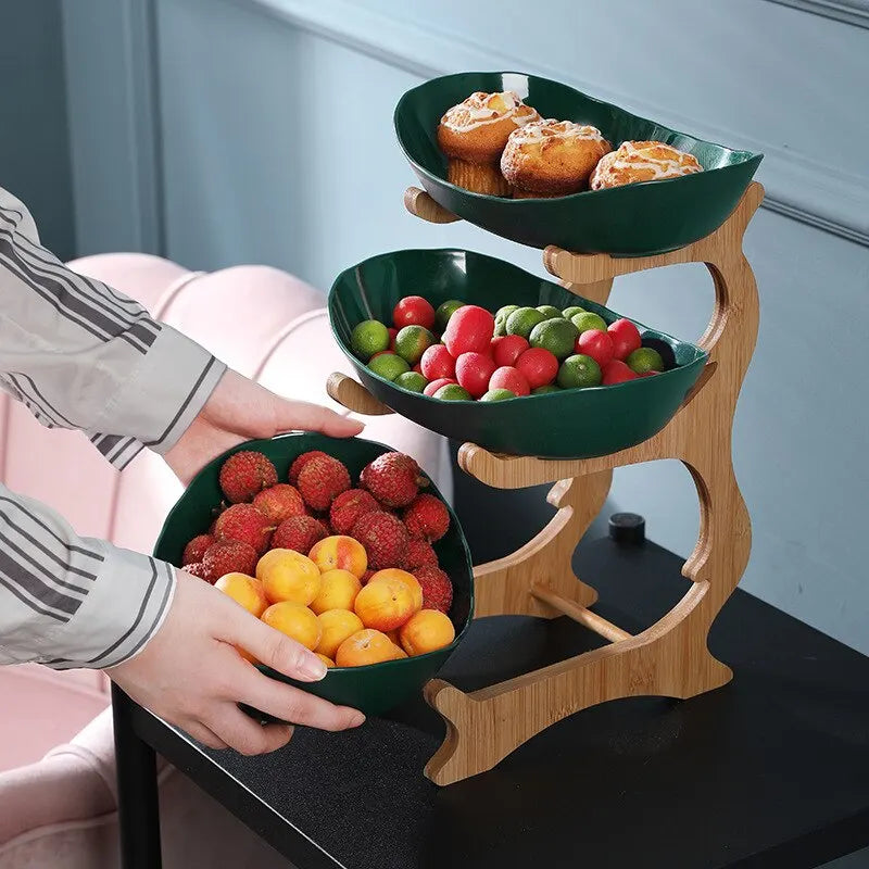 Stylish Metal Fruit Stand with 2 or 3 Tiers - StackFruit-Beige (2 Layers)-State of Style