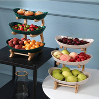 Stylish Metal Fruit Stand with 2 or 3 Tiers - StackFruit-Beige (2 Layers)-State of Style