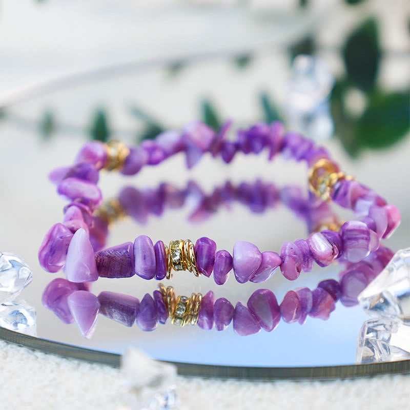 Stylish Natural Stone Crystal Beads Bracelet - Celine-White Turquoise-State of Style