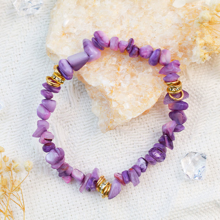 Stylish Natural Stone Crystal Beads Bracelet - Celine-White Turquoise-State of Style