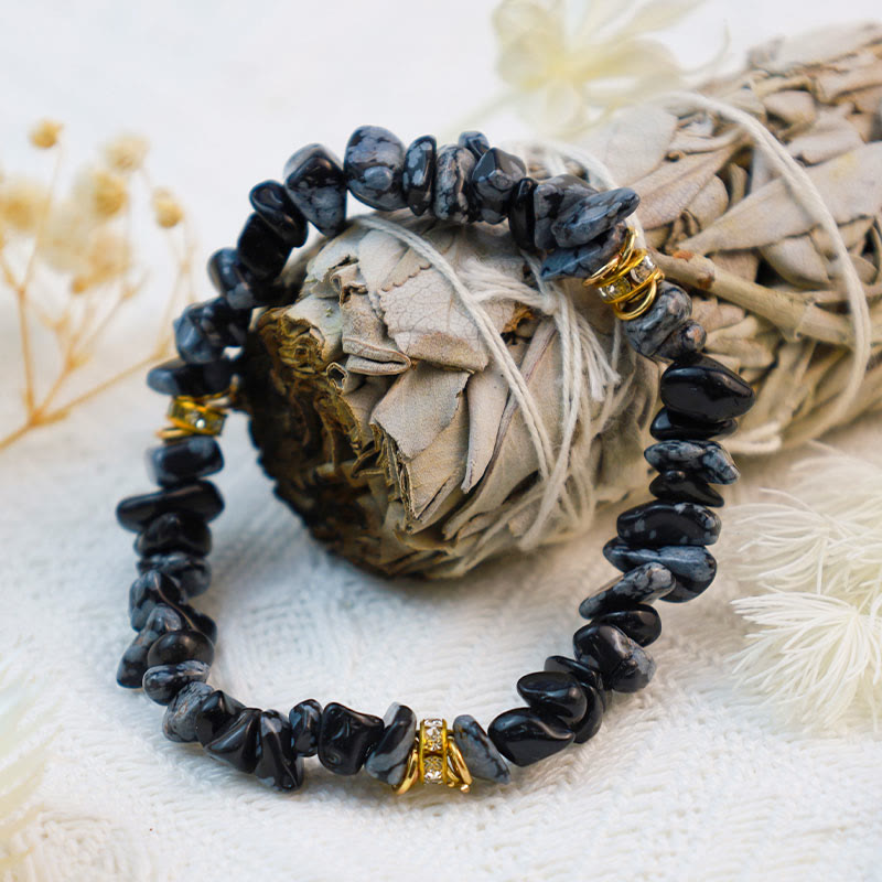 Stylish Natural Stone Crystal Beads Bracelet - Celine-White Turquoise-State of Style