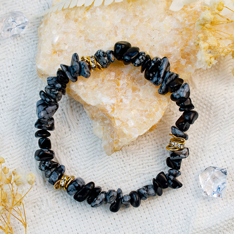 Stylish Natural Stone Crystal Beads Bracelet - Celine-White Turquoise-State of Style