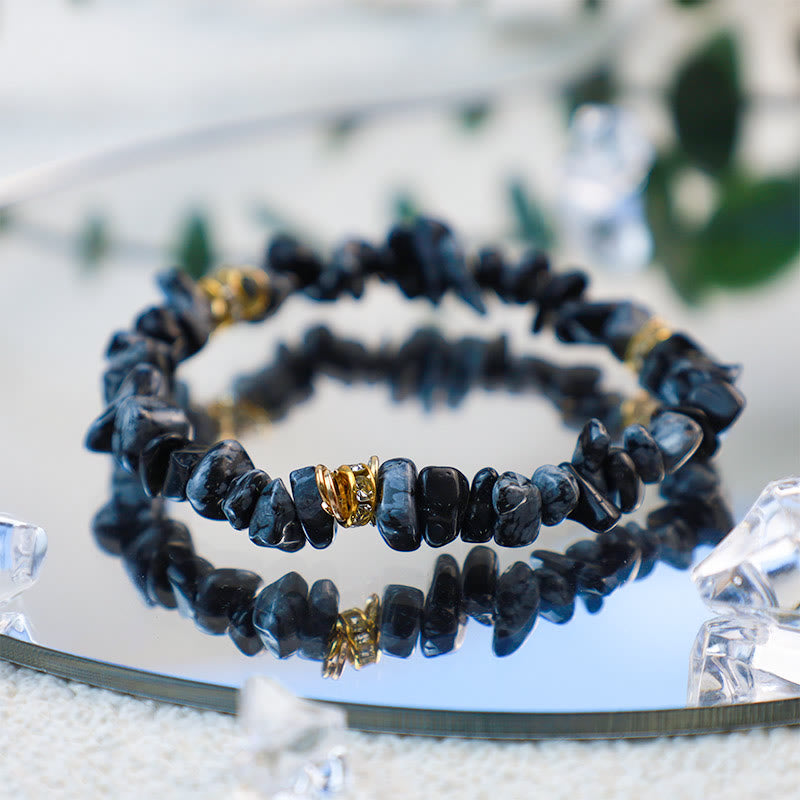Stylish Natural Stone Crystal Beads Bracelet - Celine-White Turquoise-State of Style