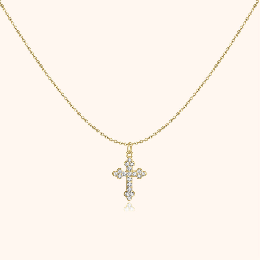 Stylish Necklace with Cross - Clémence-Gold-State of Style