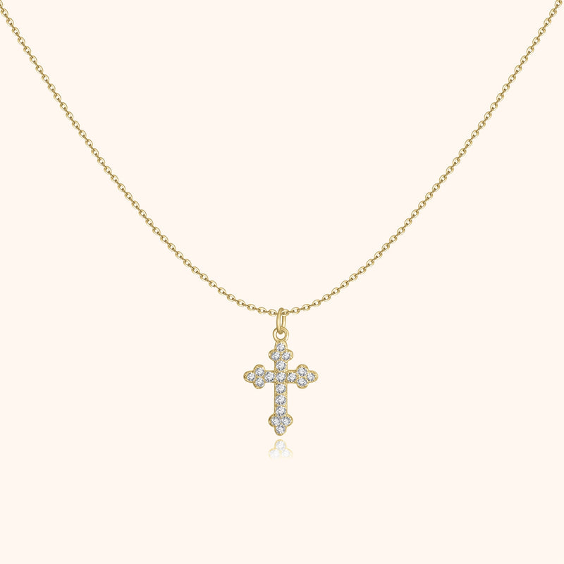Stylish Necklace with Cross - Clémence-Gold-State of Style