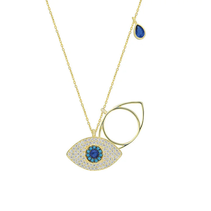 Stylish Necklace with Evil Eye - Leyla-Gold-State of Style