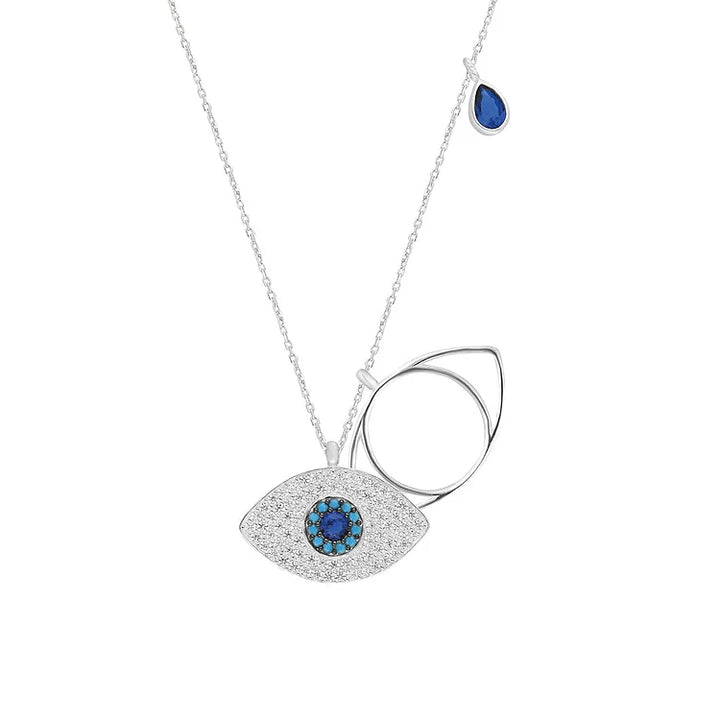 Stylish Necklace with Evil Eye - Leyla-Silver-State of Style