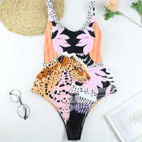 Stylish one-piece swimsuit with animal print for women - WildWelle-Leopard-S-State of Style