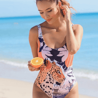Stylish one-piece swimsuit with animal print for women - WildWelle-Leopard-S-State of Style