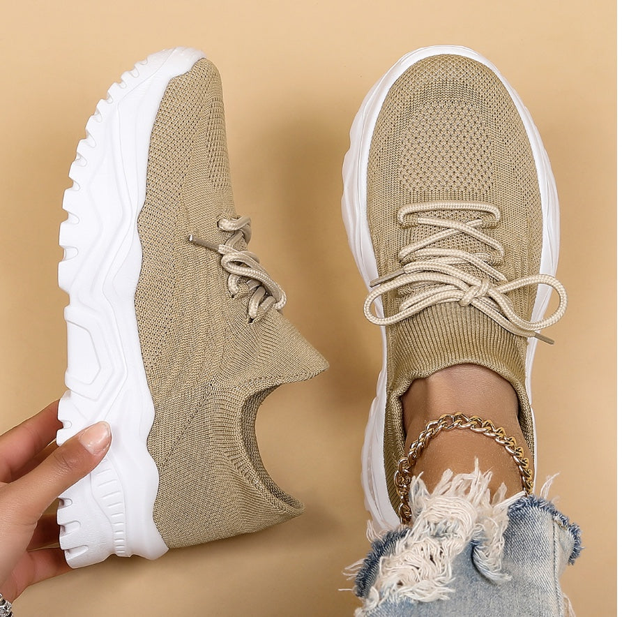 Stylish Orthopaedic Women's Sneakers - Elena-Beige-3-State of Style