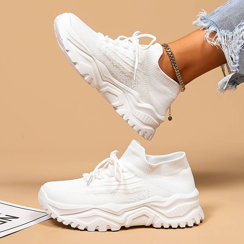Stylish Orthopaedic Women's Sneakers - Elena-White-3-State of Style