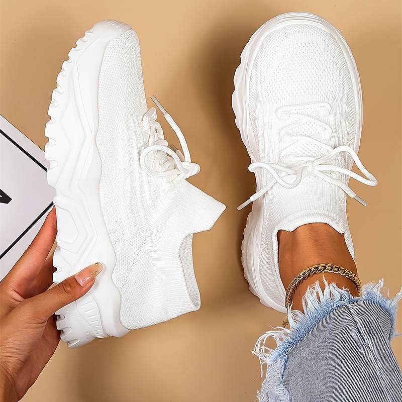 Stylish Orthopaedic Women's Sneakers - Elena-White-3-State of Style