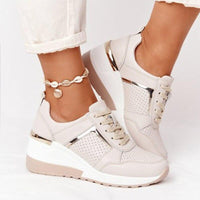 Stylish Orthopaedic Women's Sneakers - Lea-Beige-3-State of Style