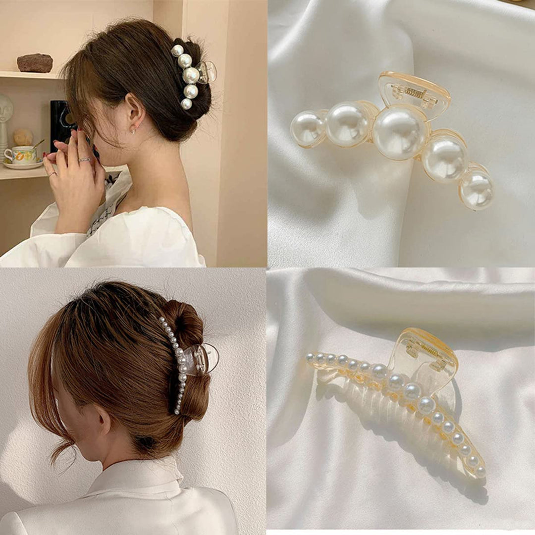 Stylish Pearl Hair Clips - 4-Pack-Set 1-State of Style