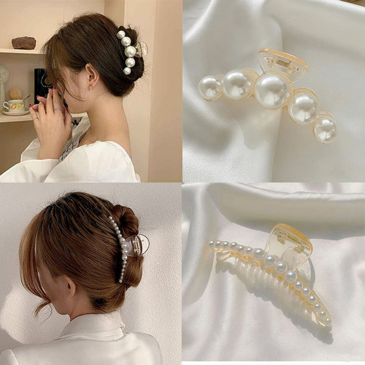 Stylish Pearl Hair Clips - 4-Pack-Set 1-State of Style