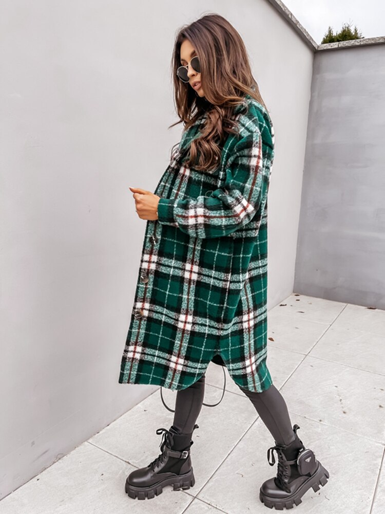Stylish Plaid Jacket | Nostalgic & Trendy-Brown-S-State of Style