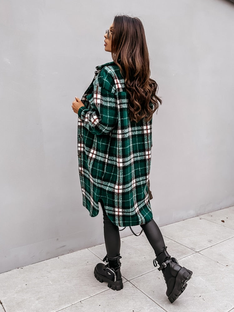Stylish Plaid Jacket | Nostalgic & Trendy-Brown-S-State of Style