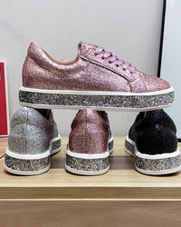 Stylish Platform Glitter Ladies Sneakers - Sienna-Silver-4-State of Style