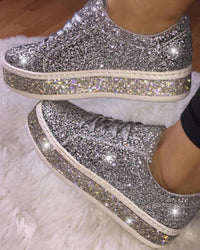 Stylish Platform Glitter Ladies Sneakers - Sienna-Silver-4-State of Style