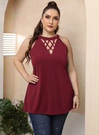 Stylish Plus-Size Halter Top for Casual Summer Days-Dark Blue-2XL-State of Style