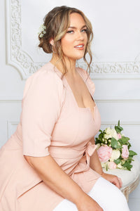 Stylish Plus-Size Peplum Top for Work and Fashion-Pink-2XL-State of Style