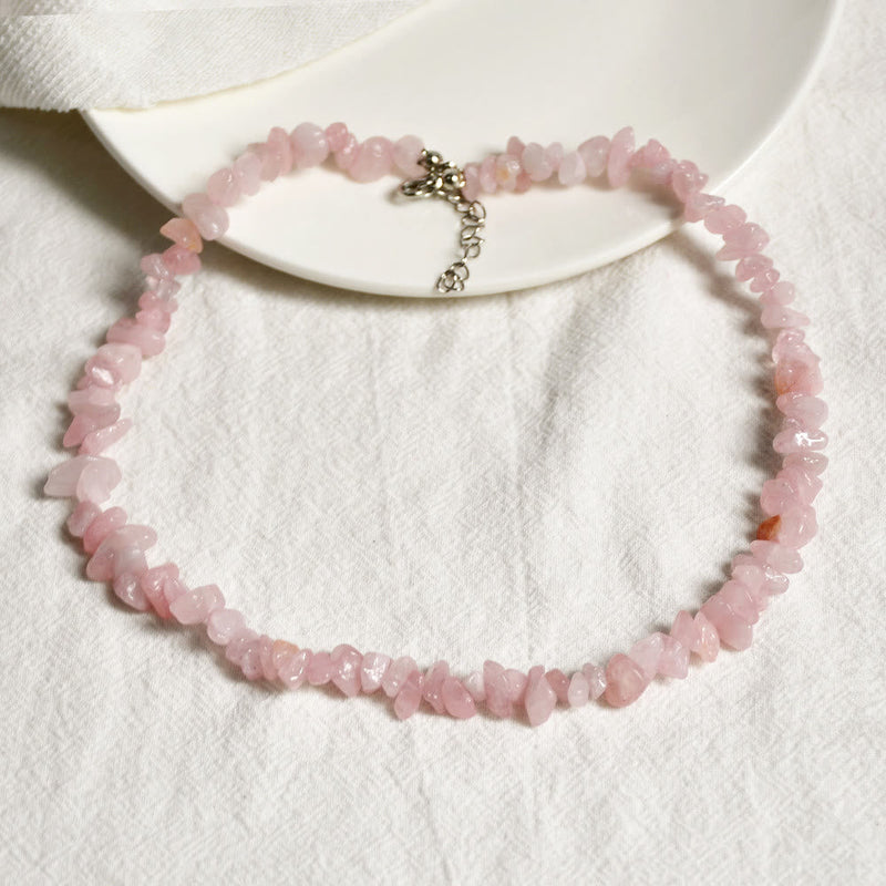 Stylish Polished Crystal Necklace - Lina-Rose Quartz-State of Style