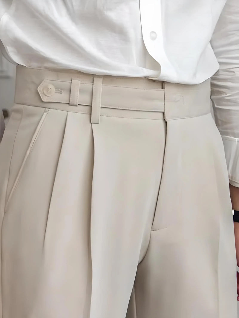 Stylish Premium Pleated Pants | Comfortable Fit-Beige-28-State of Style