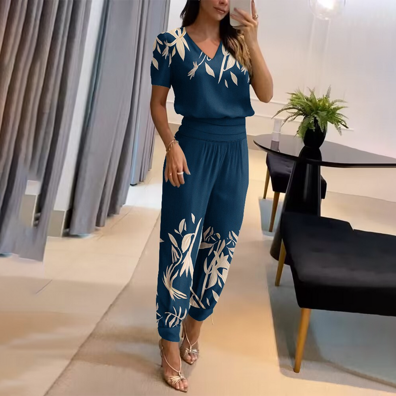 Stylish Printed Jumpsuit - Nova-Blue-S-State of Style