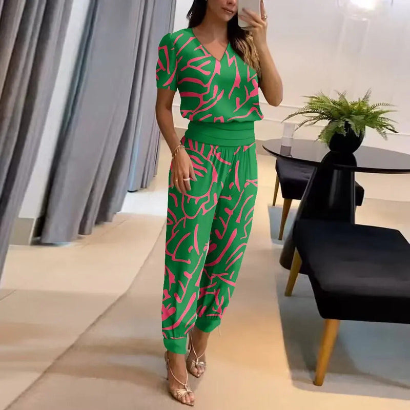 Stylish Printed Jumpsuit - Nova-Green-S-State of Style