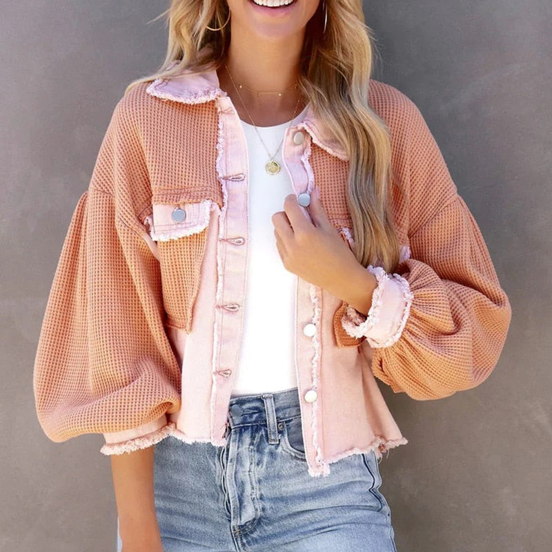 STYLISH PUFF SLEEVE JACKET FOR WOMEN-Pinik-S-State of Style