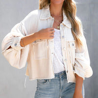 STYLISH PUFF SLEEVE JACKET FOR WOMEN-White-S-State of Style