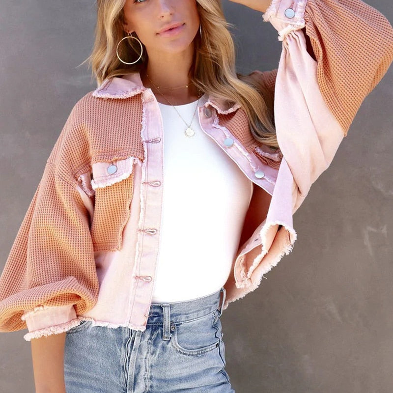 STYLISH PUFF SLEEVE JACKET FOR WOMEN-White-S-State of Style