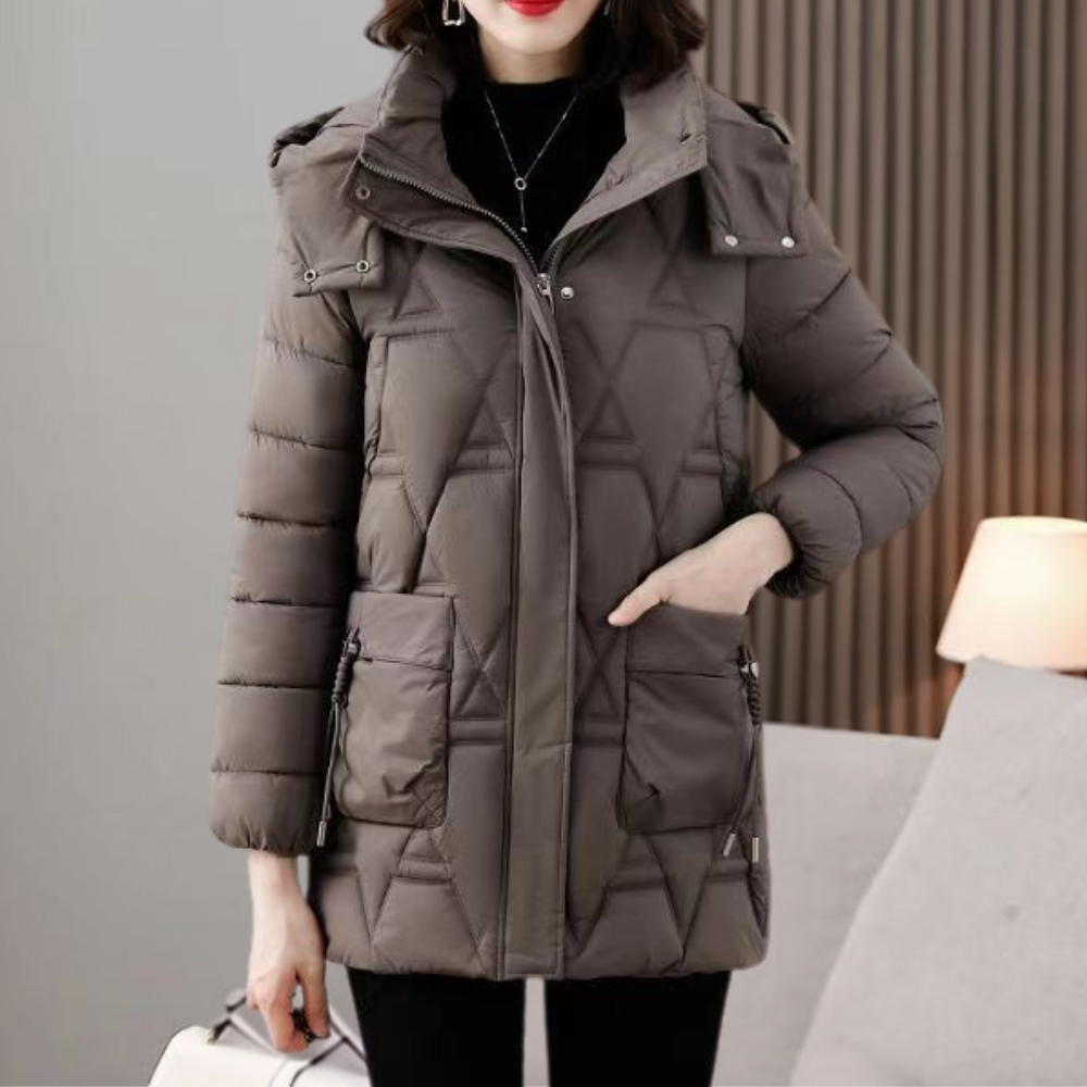 Stylish Quilted Ladies Jacket - Romy-Dark khaki-XS-State of Style