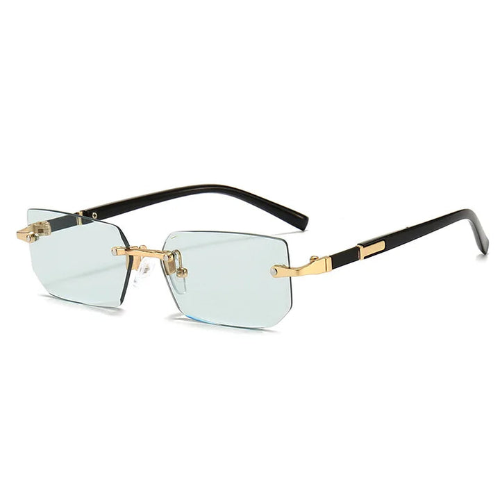 Stylish rectangular sunglasses without a frame for women - KlaraView-Green-State of Style