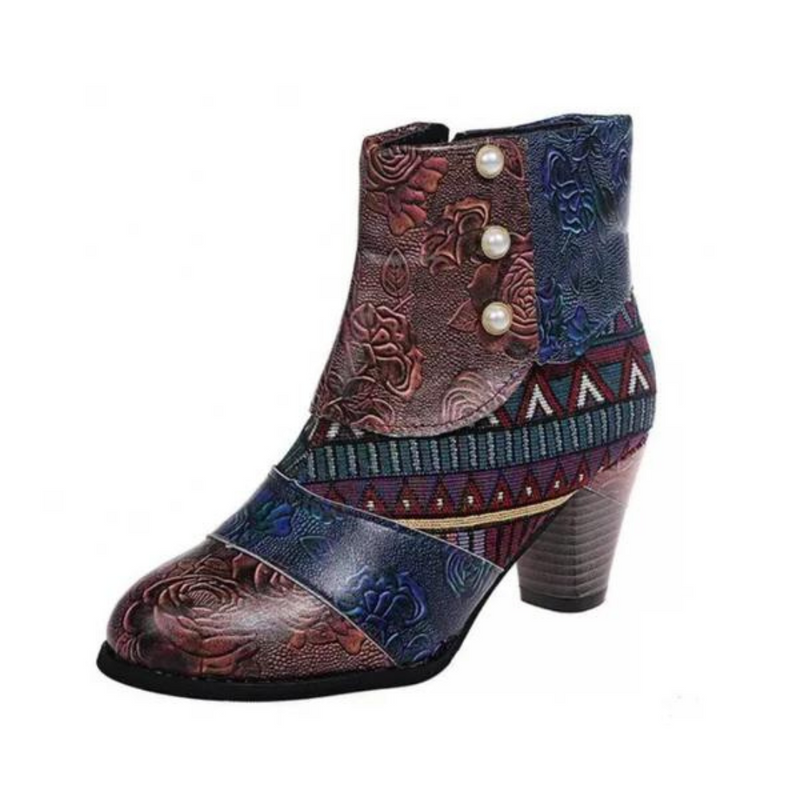 Stylish Retro Leather Women's Boots - Livia-Grey-3.5-State of Style