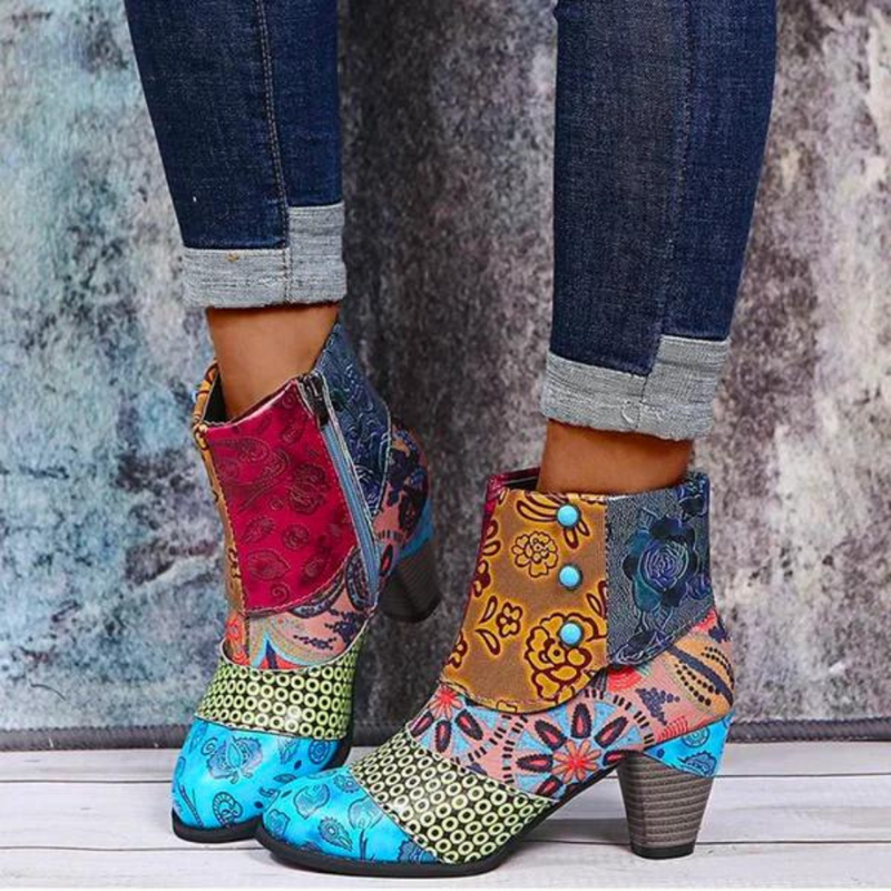 Stylish Retro Leather Women's Boots - Livia-Red-3.5-State of Style