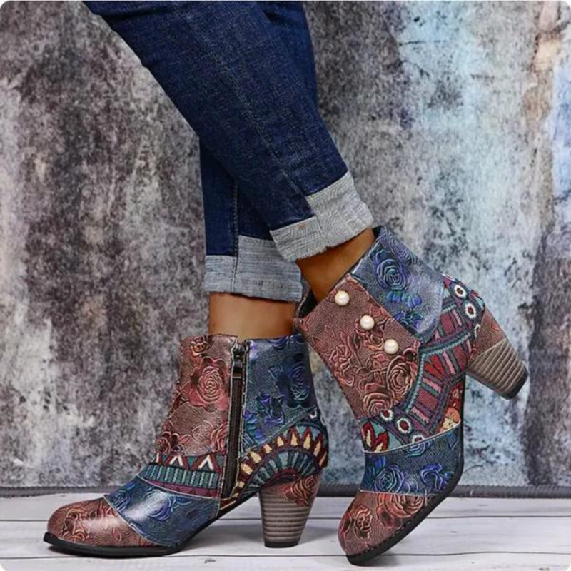 Stylish Retro Leather Women's Boots - Livia-Red-3.5-State of Style