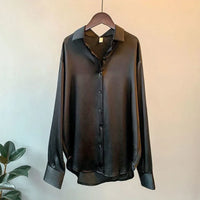 Stylish Satin Women's Blouse - Elina-Black-S-State of Style