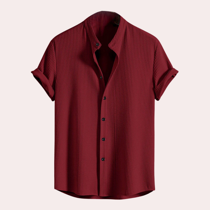 Stylish Short-Sleeved Shirt for Men - Victor-Red-S-State of Style