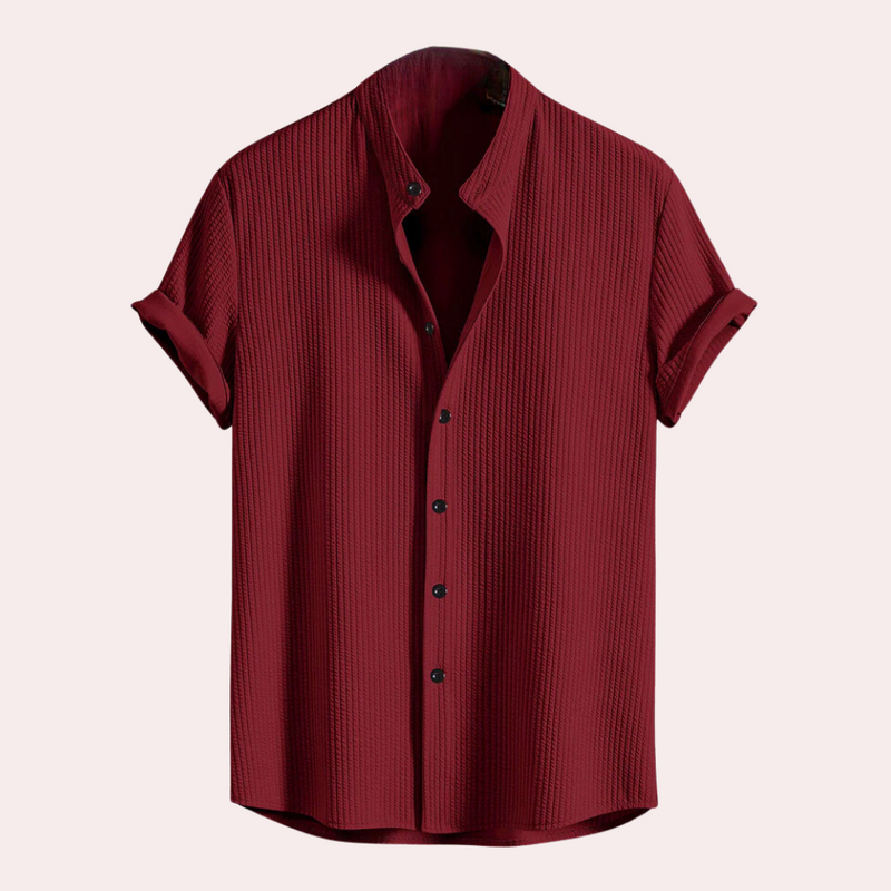 Stylish Short-Sleeved Shirt for Men - Victor-Red-S-State of Style