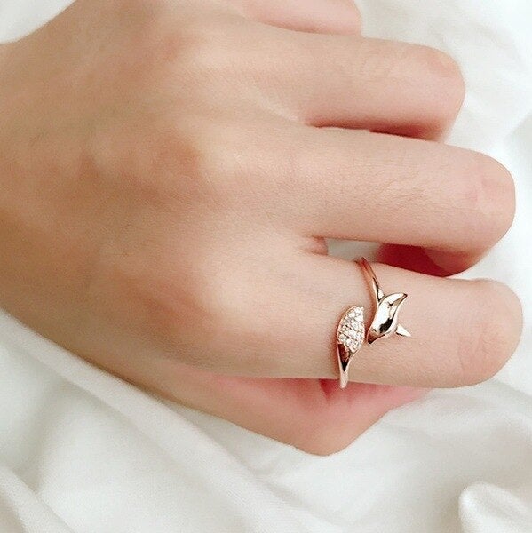 Stylish Silver Fox Ring - Renara-Rose gold-5-State of Style