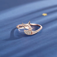 Stylish Silver Fox Ring - Renara-Rose gold-5-State of Style