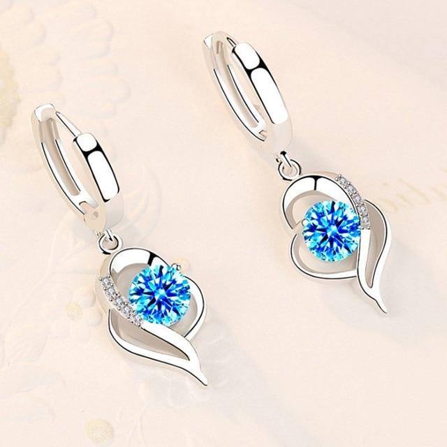 Stylish Silver Zircon Earrings for Women – Elsa-Blue-State of Style