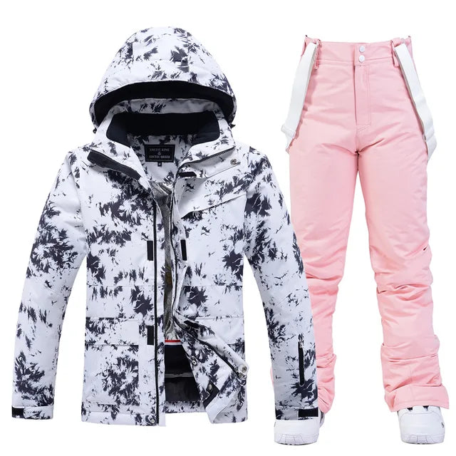 Stylish Ski Suit for Women - Aurora-Black/Pink-XS-State of Style