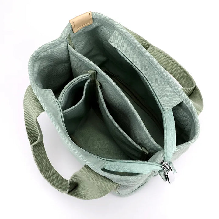 Stylish Small Canvas Women's Shoulder Bag - CitySling-Beige-State of Style