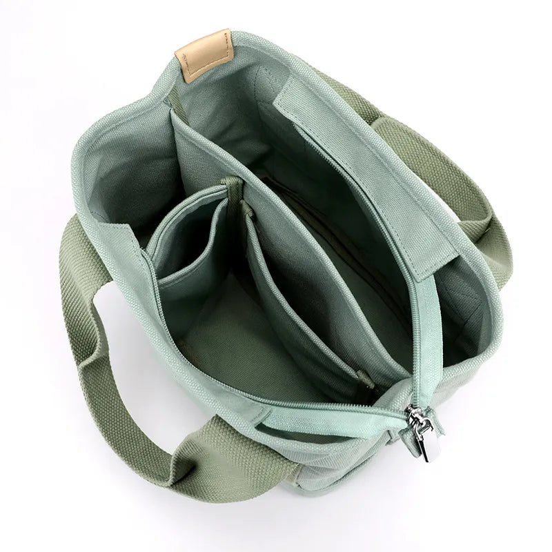 Stylish Small Canvas Women's Shoulder Bag - CitySling-Beige-State of Style