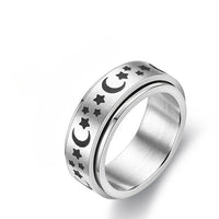 Stylish Spinning Ring - SpinCalm-Moon and Stars-6-State of Style