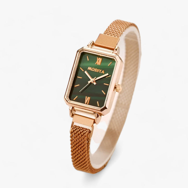 Stylish Square Watch with Magnetic Strap - Selena-Green-State of Style