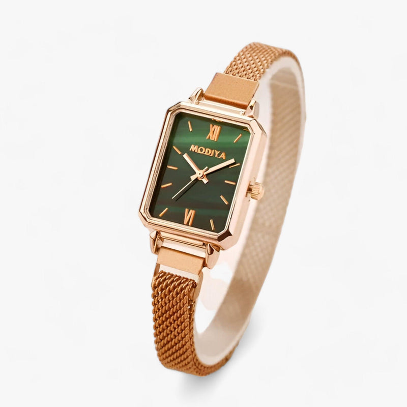 Stylish Square Watch with Magnetic Strap - Selena-Green-State of Style
