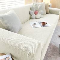 Stylish Stretch Sofa Cover - StretchGuard-1-Seater (90-140cm)-Beige White-State of Style